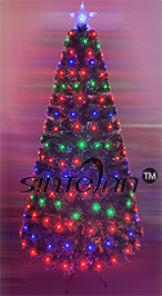 6FT Red/Bule/Green LED light Fiber Optic Christmas Tree with Blutooth
