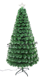 6 ft Pre-lit Fiber Optic Artificial Christmas Tree with Warm White & Multi-Color Led Lights