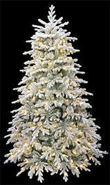 210cm Pre-lit Snowy Christmas Tree with Warm White LED
