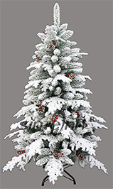 240cm PE+PVC Mixture Tips Unlit Christmas Tree with deco