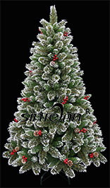 270cm Blooming Pine Needle and Mix Stained White PVC Christmas Tree with deco