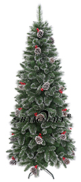 180CM PVC+Pine Needle Mixs Christmas Tree with Pinecone Red Fruit