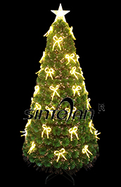 4 ft Pre-lit Fiber Optic Artificial Christmas Tree with Shining Bowknot & Top Star