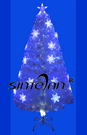 7FT  Transparent  PVC Christmas Tree Fiber Optic with Snow Piece & Top Star