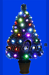 90cm Breaken Fiber Optic Christmas with Colorful LED pinecone