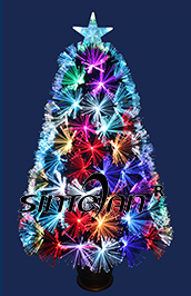 3FT Potted Colorful Fiber Optic Christmas Tree